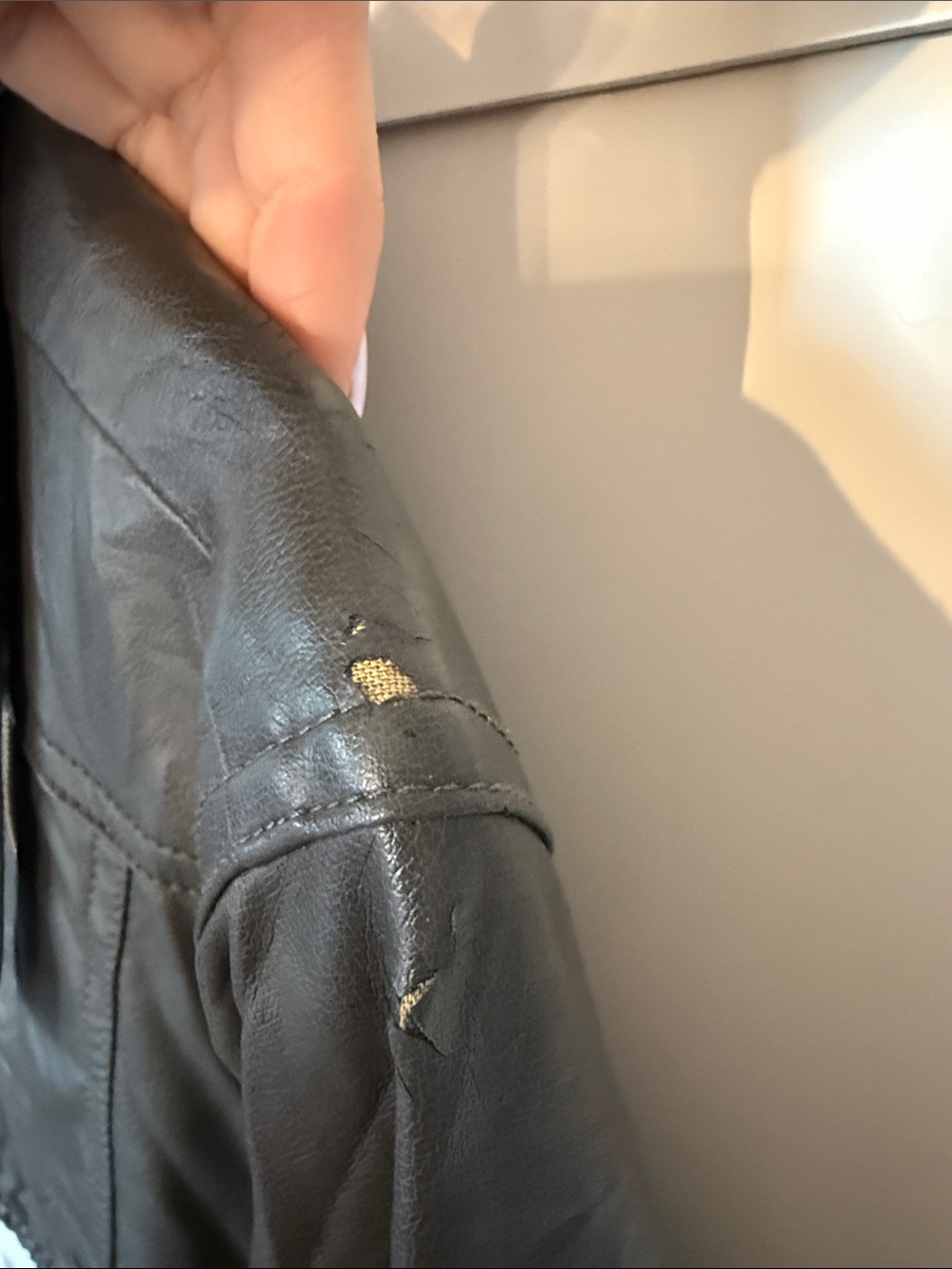 Slate gray Faux Leather Jacket - Women - Picture 14 of 14